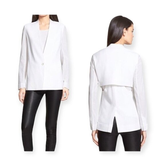 Helmut Lang Torsion White Cutout Blazer, Size 4 - Picture 1 of 16